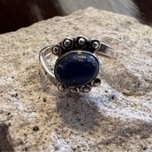 ❤️ Lapis Lazuli Decorative Sterling Silver Size 5.75 Navajo Ring 2.4 Gram